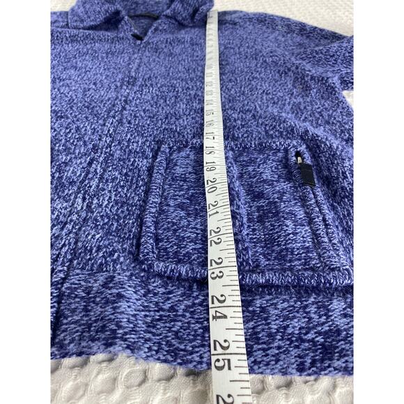 Sarah Spencer Blue Classic Tweed Knit Full Zipper Cardigan Sweater Sz L/XL - Picture 8 of 8